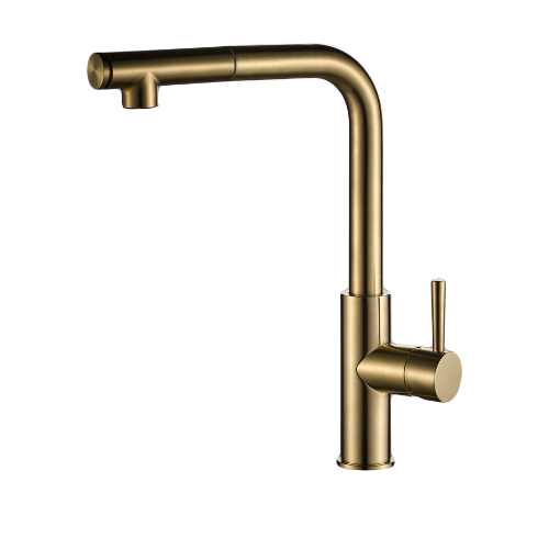 ברז מטבח נשלף CLOD זהב מוברש AQUILA PREMIUM